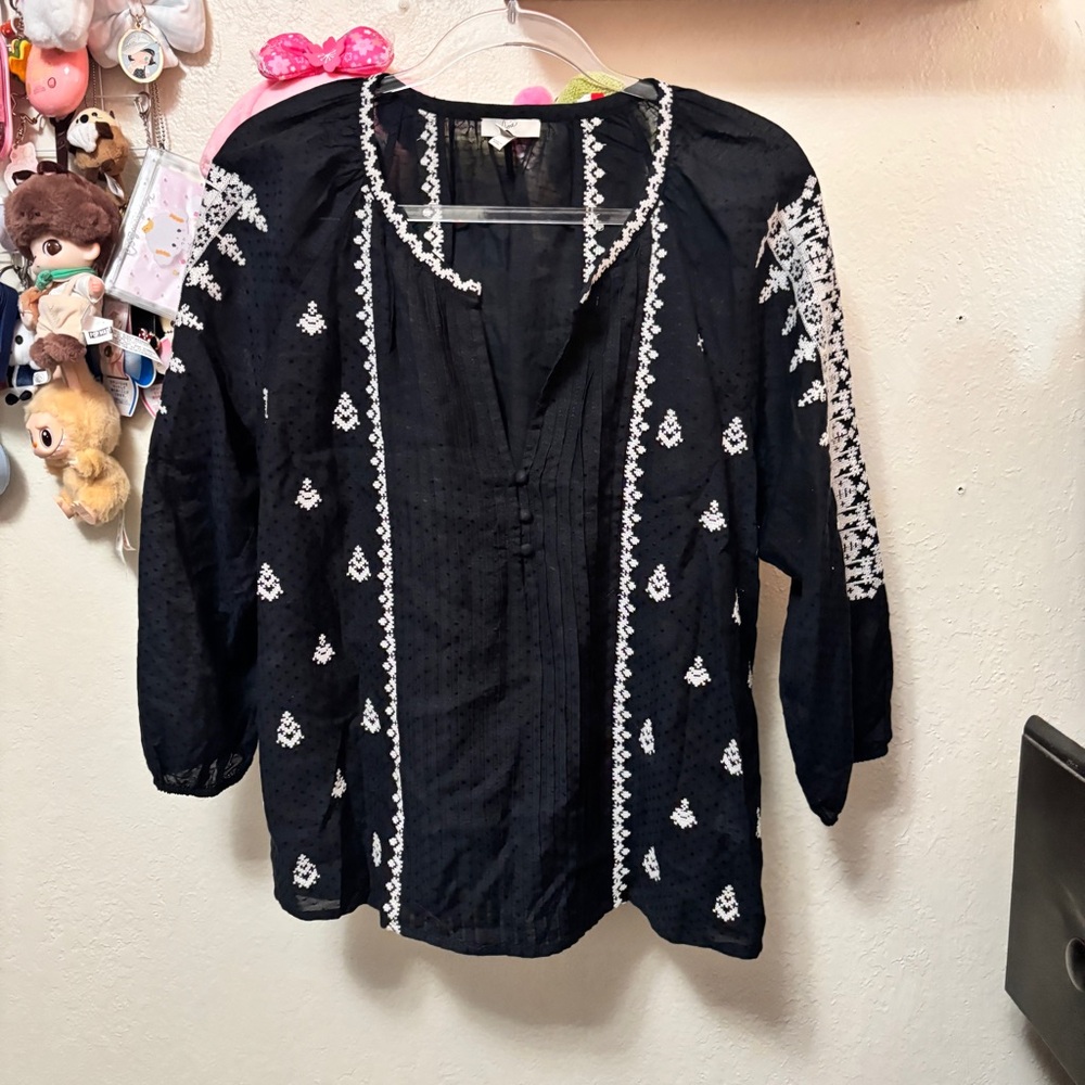 Joie Embroidery Blouse Size Medium